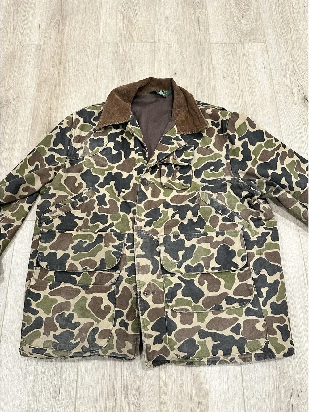 Vintage Red Head Bone Dry Jacket Mens Frog Camo Hunting Duck Field Coat Lined